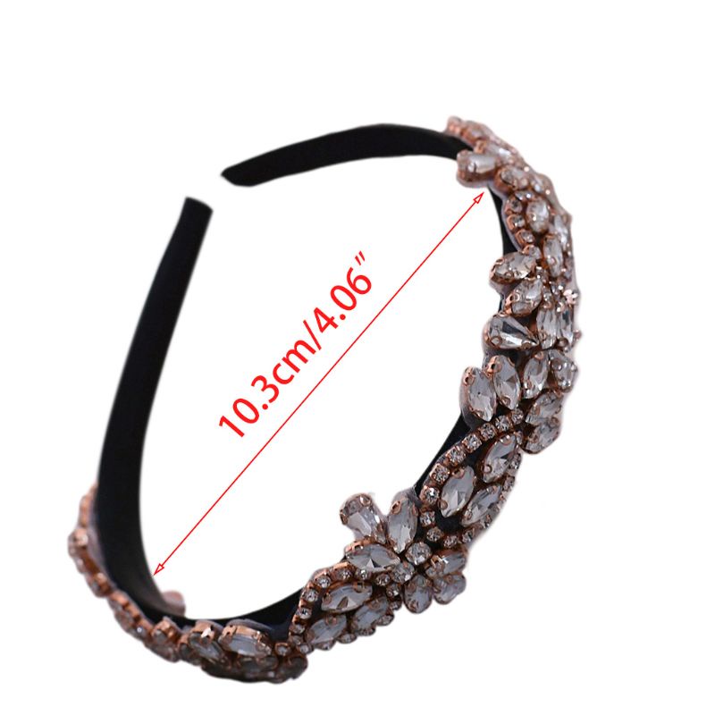 Băng Đô Bản Rộng Đính Đá Hình Giọt Nước Màu Vàng Hồng