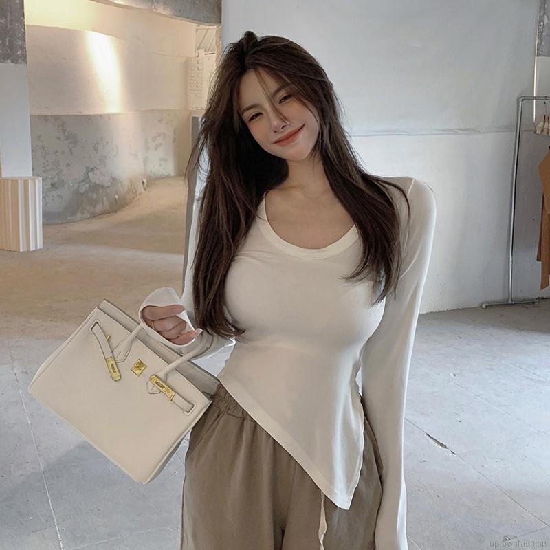 Áo kiểu tay dài màu sắc thanh lịch cho nữ