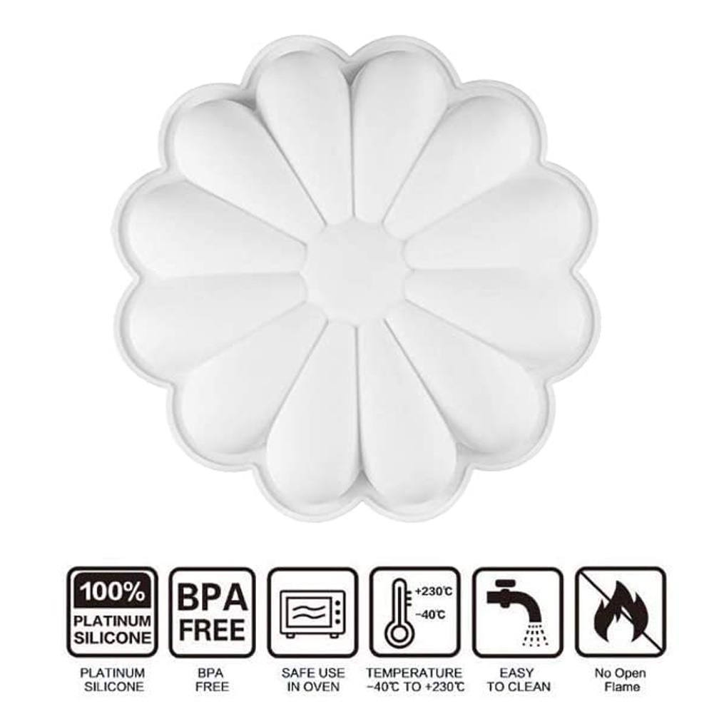 CONOPERY Khuôn silicone tạo hình hoa hướng dương làm bánh pudding/ thạch rau câu DIY dễ vệ sinh