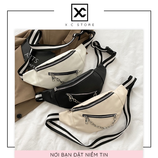 [RẺ NHẤT SHOPEE] Túi bao tử dây xích nam nữ XC-9393, hàng quảng châu, kiểu dáng hàn quốc, túi đeo bụng