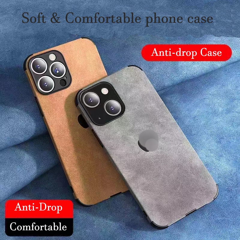 Ốp Điện Thoại Da Chống Sốc Phong Cách Vintage Cho IPhone 13 12 11 Pro Max