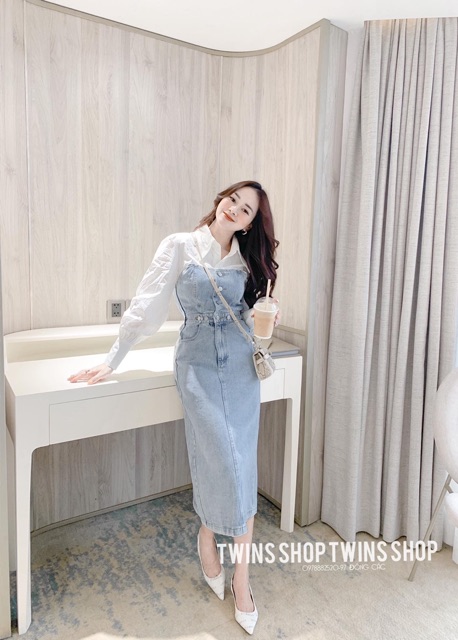 Váy jeans phối sơ mi 2816 | BigBuy360 - bigbuy360.vn