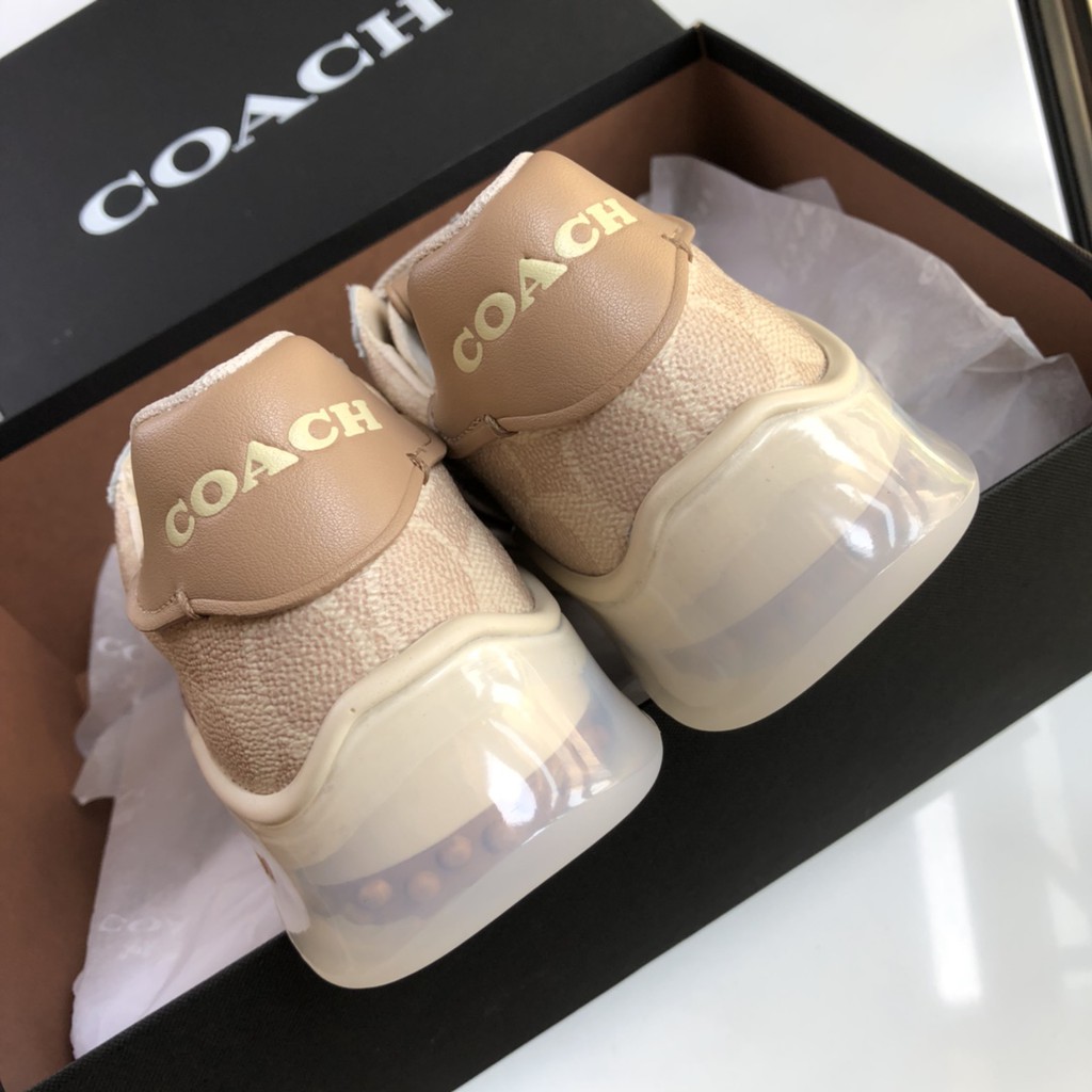 Giày Sneakers nữ thời trang COACH da thật cao cấp thiết kế độc đáo phối màu siêu xinh