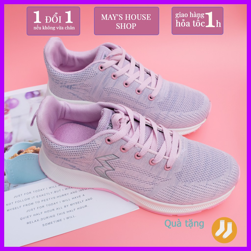 Giày thể thao dã ngoại màu hồng, giày sneakers dành cho nữ - May House Shop