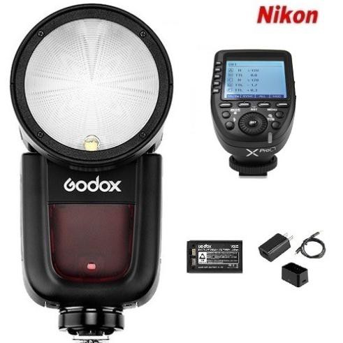 Đèn Flash Godox V1 cho Nikon ( gồm Pin và sạc) kèm Trigger Godox Xpro -N