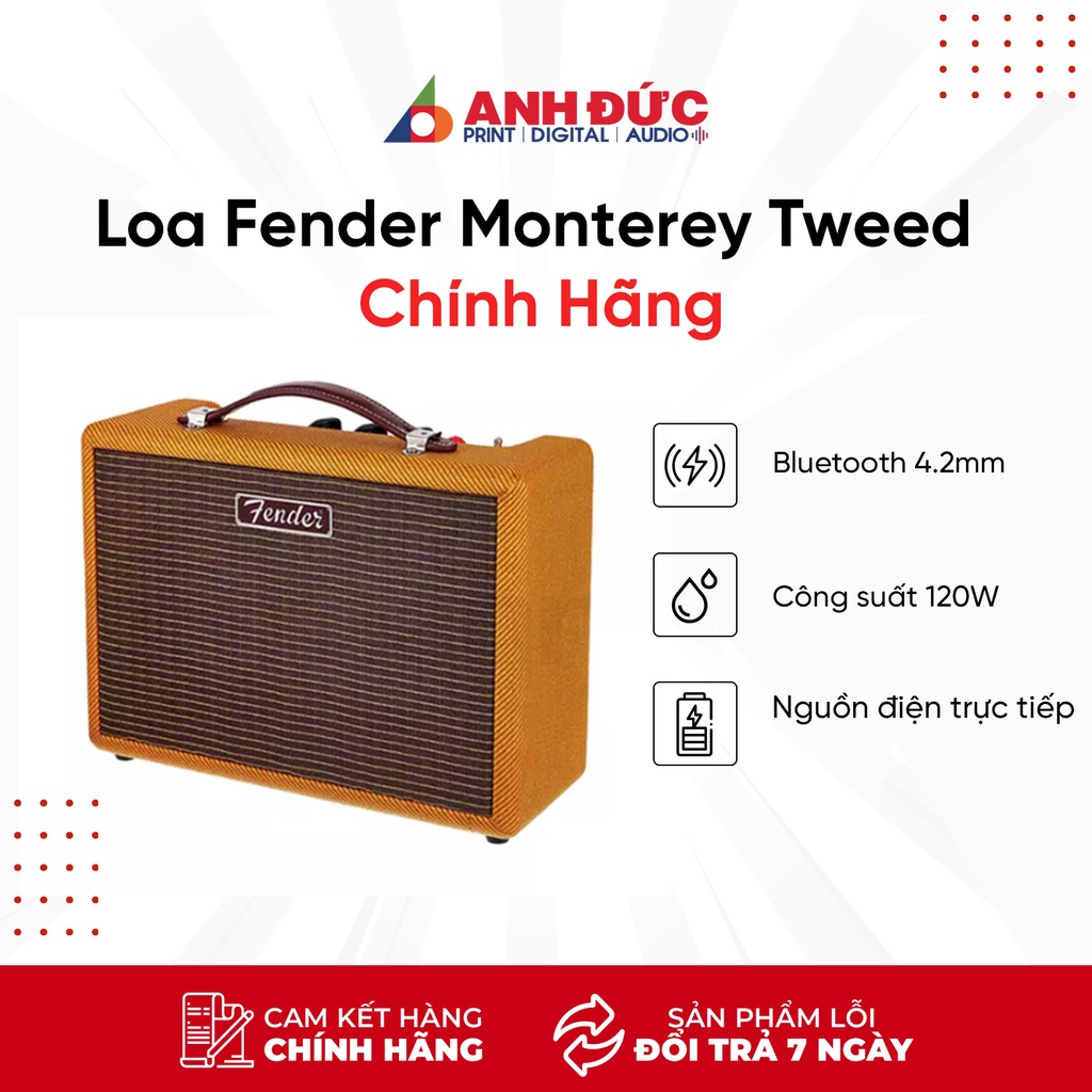 [Mã ELHACE giảm 4% đơn 300K] Loa Bluetooth Fender Monterey Tweed New Chính Hãng - Bảo Hành 12 Tháng 