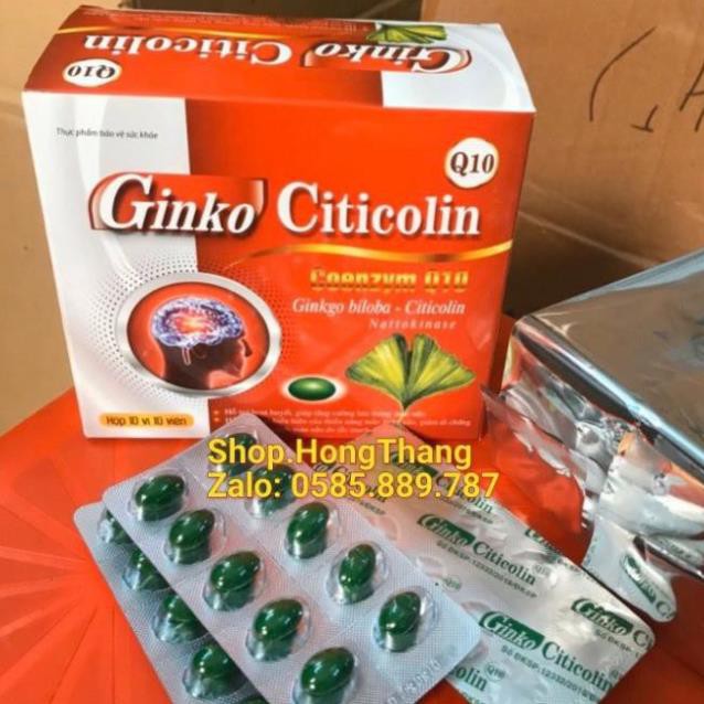 Ginko citicolin hỗ Cải thiện trí nhớ ginkgo và chứng mất ngủ hoạt huyết dưỡng não, đau đầu chóng mặt