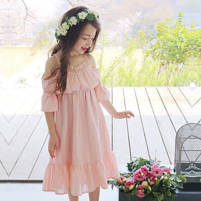 Đầm hàng nhập đẹp y hình Chất linen phối ren mềm mát cho bé tung tăng mùa he