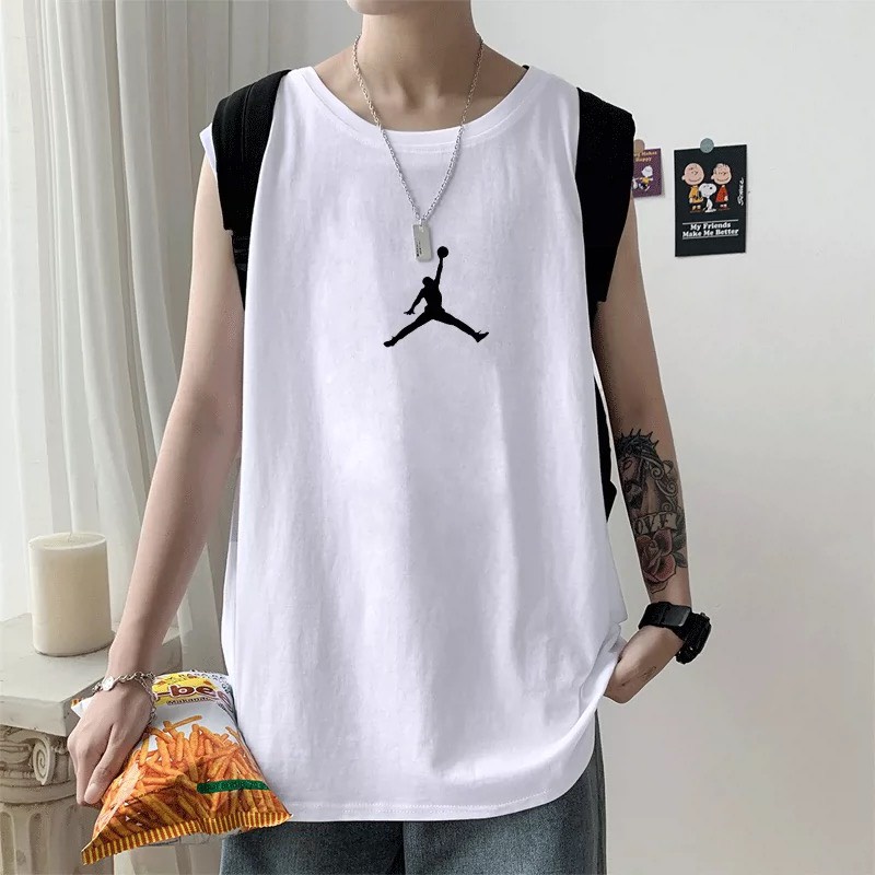 Áo Tank Top logo JORDAN. Áo ba lỗ in logo JORDAN hai màu đen trắng. Áo Tank Top đẹp mát chất cotton