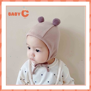Mũ trùm đầu/ che thóp sơ sinh tai gấu dễ thương cho bé-BaByC
