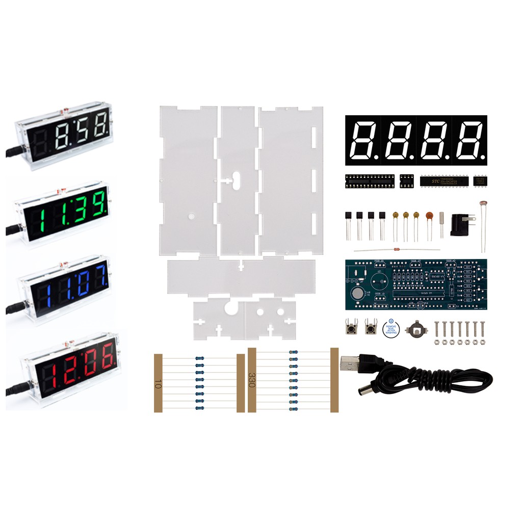 Bộ Dụng Cụ Tự Làm Đồng Hồ Led 4 Số