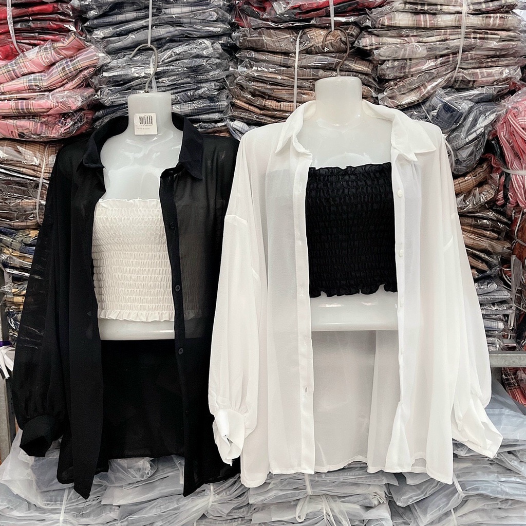 Áo Sơ Mi From Rộng Dài Tay CUN075 Thời Trang Cho Nữ