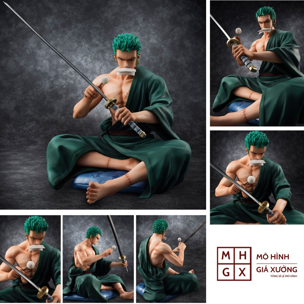 Mô hình Roronoa Zoro POP ngồi lau kiếm lau kiếm Cao 15cm - Figure Tượng Zoro One Piece