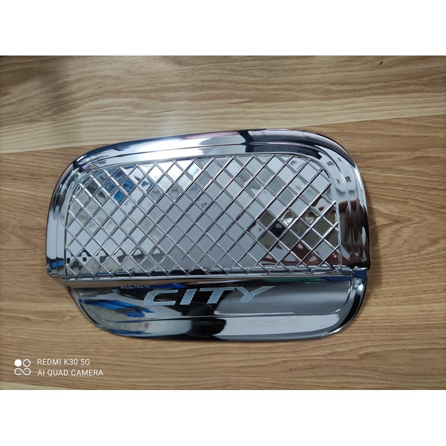 Ốp nắp bình xăng xe Honda City 2021 2022 2023 Mạ Crom/Carbon Cao Cấp