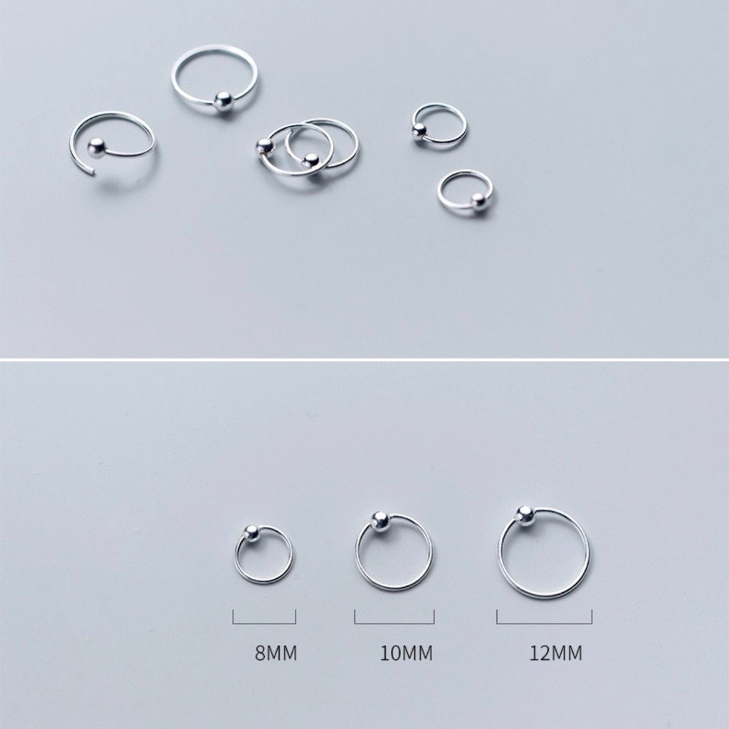 Bông tai bi trơn cho mẹ và bé, Chất liệu bạc ta siêu đẹp, Khuyên tai trơn cho bé gái Minh Hằng Jewelry