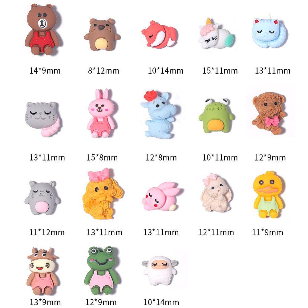 OCEANMAP Phụ Kiện Trang Trí Móng Tay 3D Hình Động Vật Dễ Thương