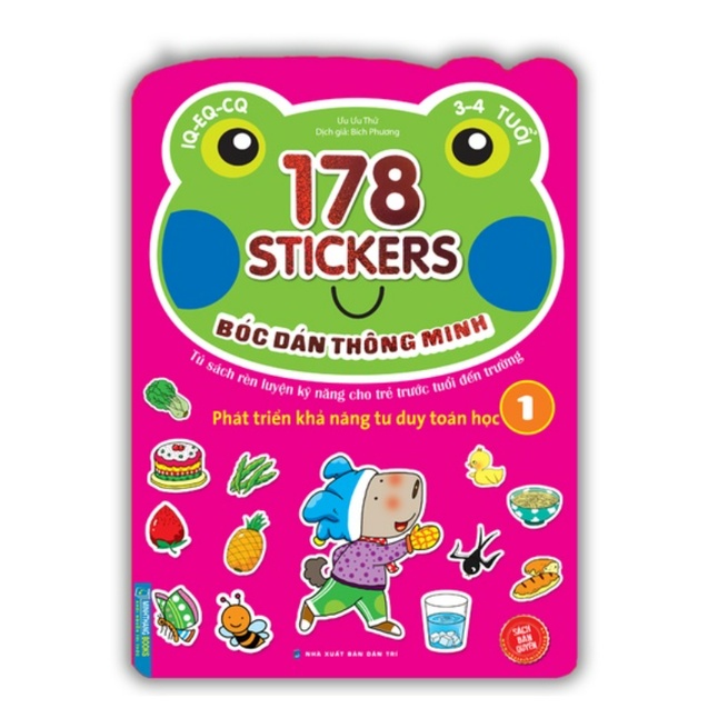 Sách - Combo 178 stiker (6 cuốn) Bóc dán hình thông minh phát triển khả năng tư duy toán học IQ EQ CQ (3-4 tuổi)