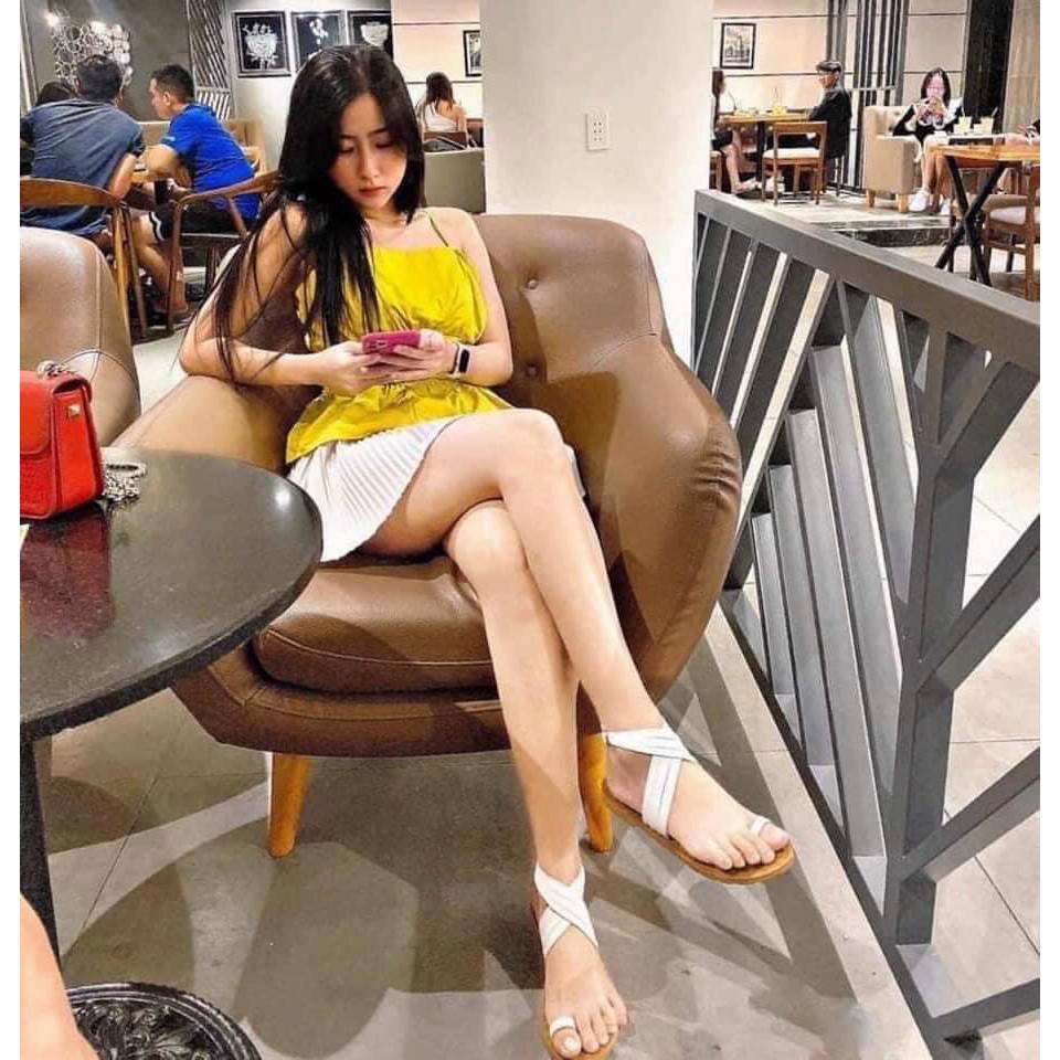 đế cao su dày cao cấp chuẩn chuẩn vnxk đế bệt mẫu chiến binh xỏ ngón quai quấn cổ chân cài khóa móc đế TPR trống trơn