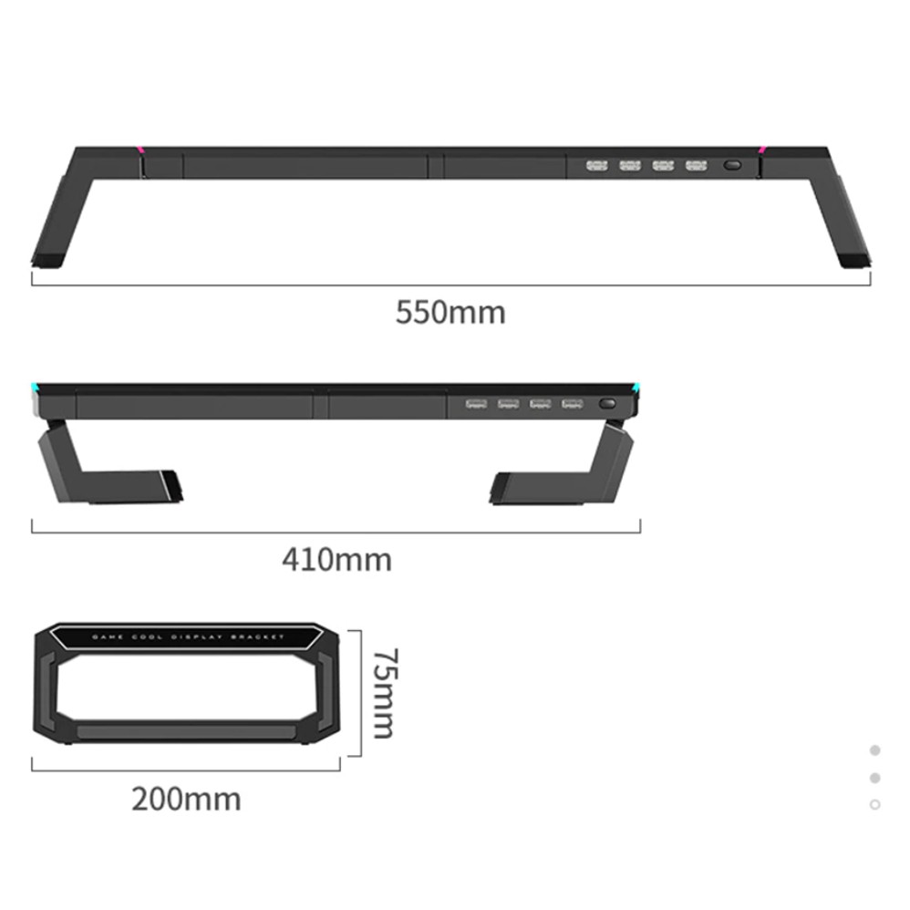 Kệ Màn Hình Máy Tính , Đế Đỡ Màn Hình máy tính Studio RGB Core Obsidian Black | BigBuy360 - bigbuy360.vn