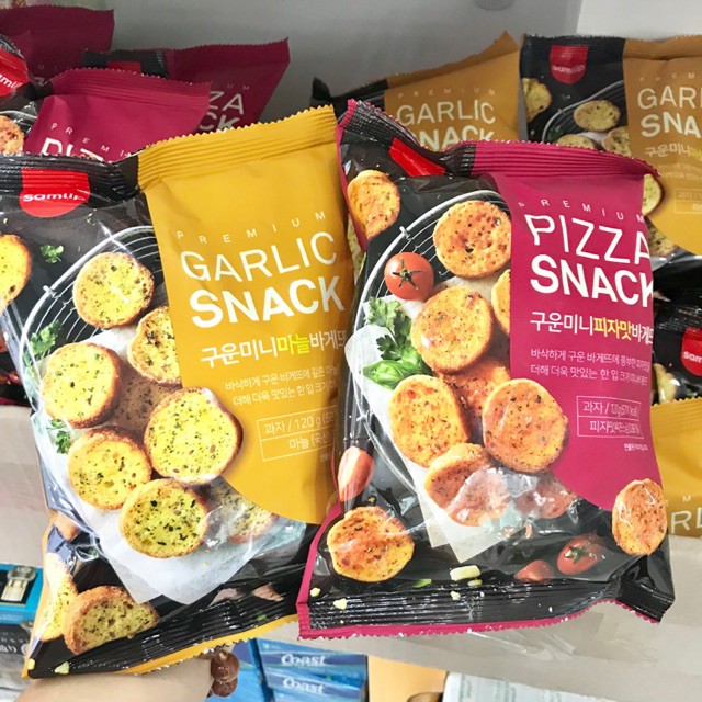 [Date T10/2022] Bánh mì sấy bơ tỏi Hàn Quốc Garlic Snacks 120gr