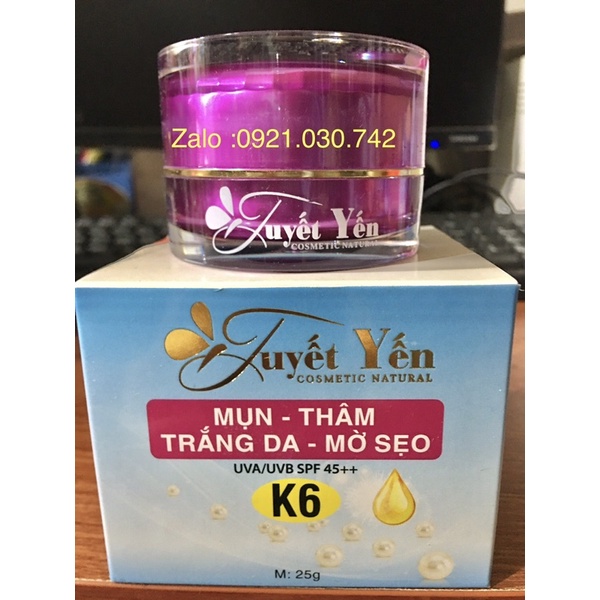 kem Tuyết Yến K6 mụn , thâm,trắng da,mờ sẹo 25g