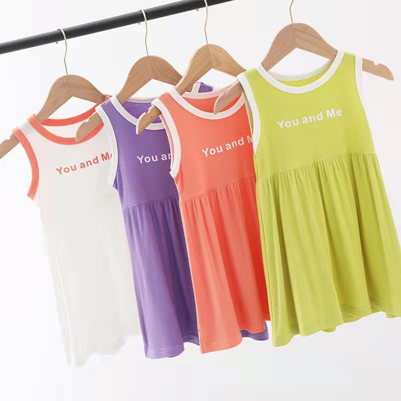 V02 HOT !! váy sát nách xòe mặc đi học đi chơi xinh xắn , màu sắc tươi tắn cho bé gái