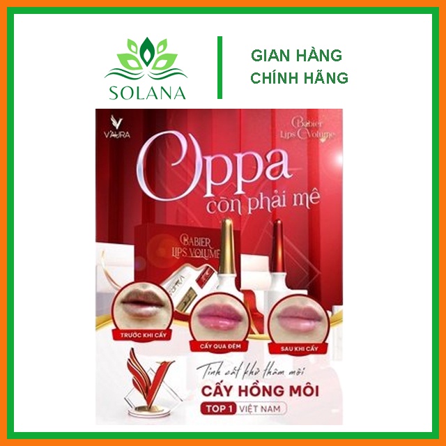 Tinh Chất Cấy Môi Vaura Babier Lips Volume ,mờ thâm làm hồng môi sau 7 ngày SOLANA