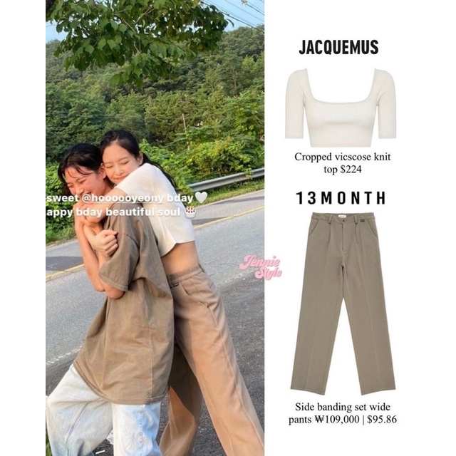 Áo Croptop JACQUEMUS màu trắng kem giống Jennie BLACKPINK