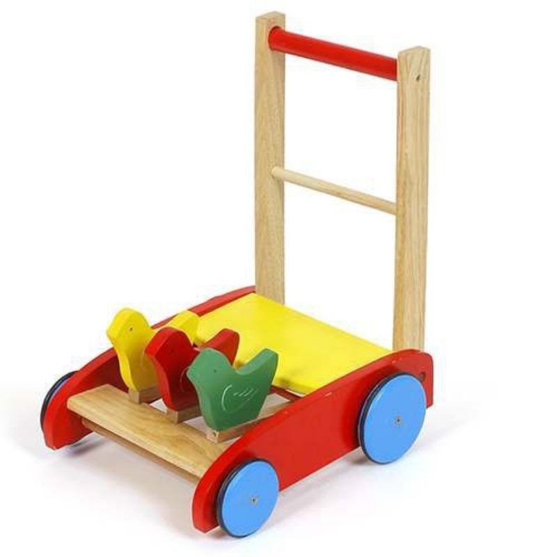 Xe Tập Đi Bằng Gỗ 3 Con Gà Cao Cấp Cho Bé Yêu