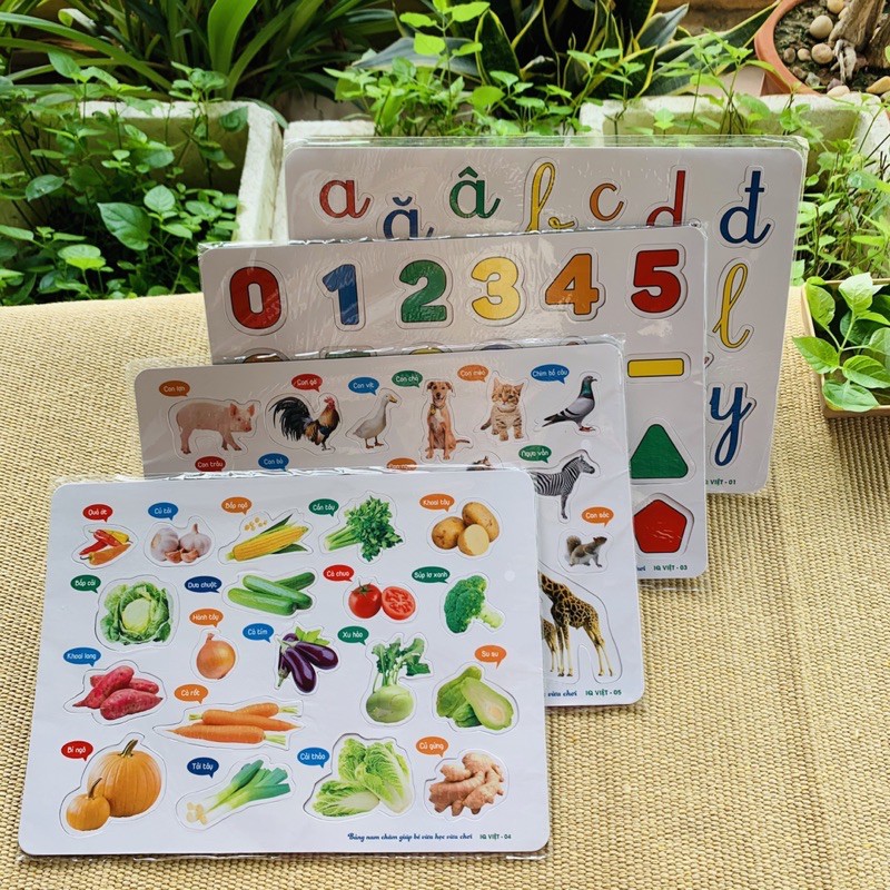 Nam châm hít bảng từ, tủ lạnh hình ảnh con vật, số, rau củ quả cho bé