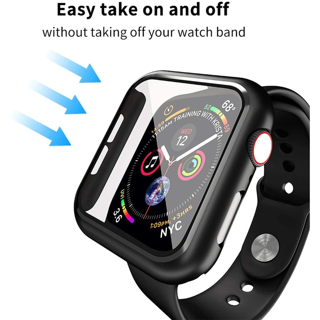 Ốp Đồng Hồ + Kính Bảo Vệ Màn Hình SGALAS Chuyên Dùng Cho Iwatch Series 3 4 5 38 40 44 Mm