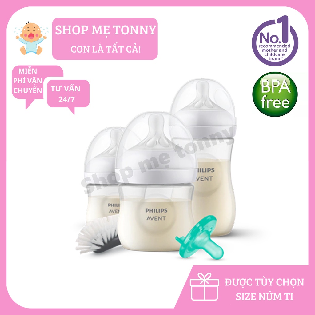 Bình Sữa Avent Nhựa Mẫu Mới Nhất Tách Set 125/260/330ml Chính Hãng Chọn Núm Size