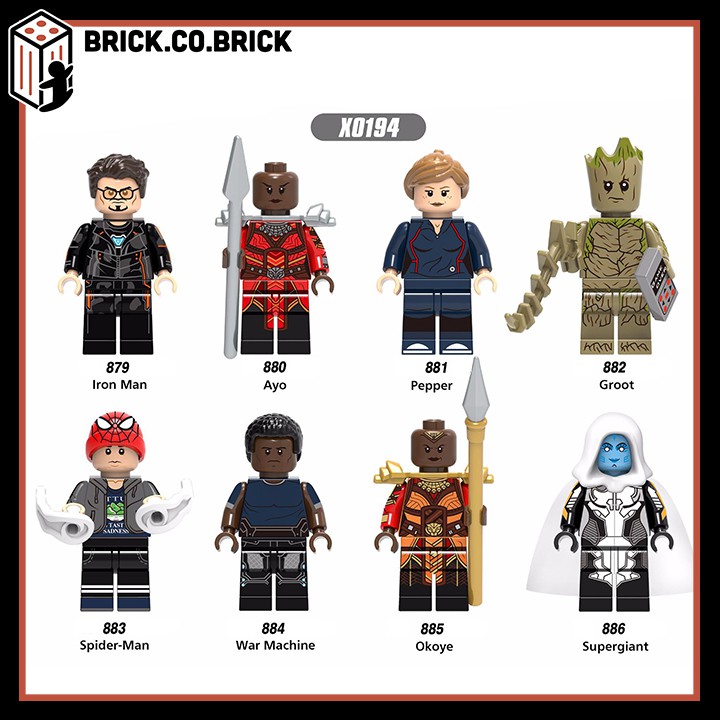 Xếp hình minifigure nhân vật siêu anh hùng Avenger Infinity War Cuộc Chiến Vô Cực Đồ chơi lắp ghép sáng tạo X0194