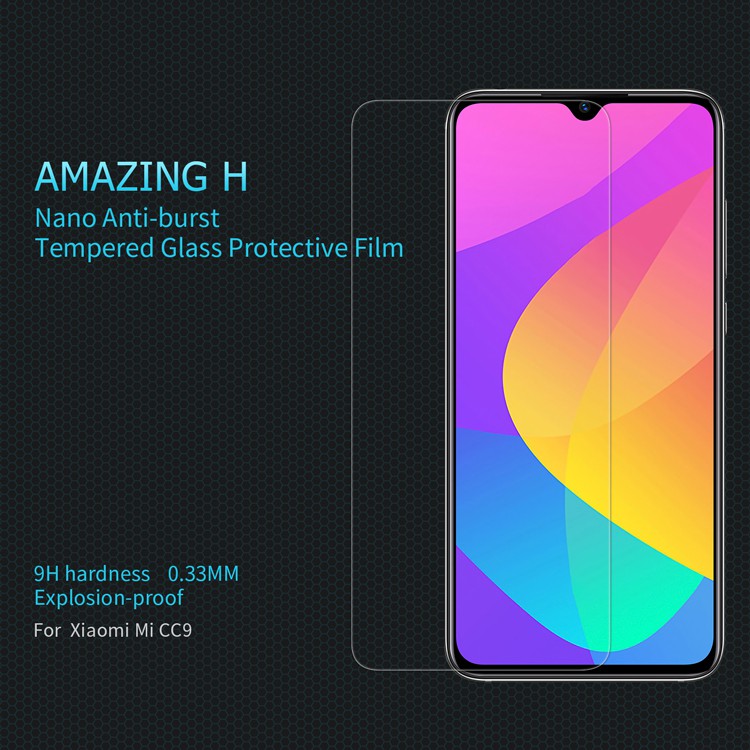 Kính cường lực Xiaomi Mi CC9 / CC9e hiệu Nillkin Amazing 9H trong suốt độ cứng 9H chất lượng đạt chuẩn quốc tế
