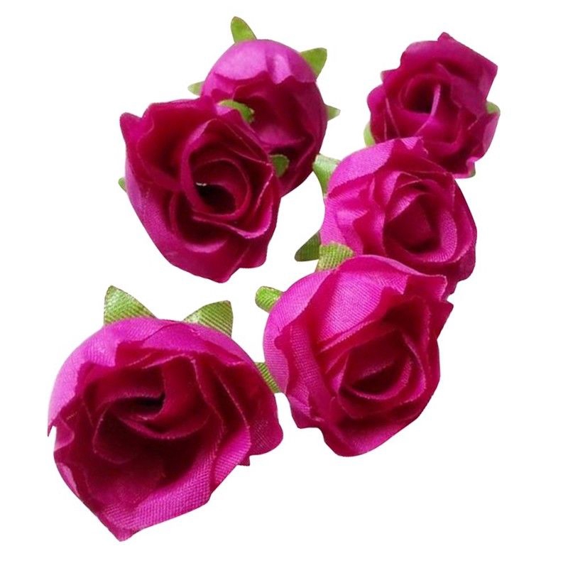 Bó hoa hồng giả vải lụa xinh xắn trang trí tiệc cưới tại nhà