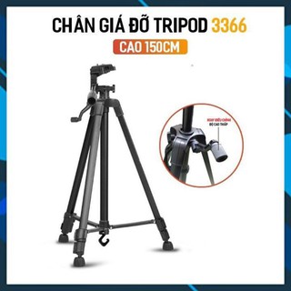 Tripod điện thoại 3366 📷CAO CẤP📷 Giá đỡ máy ảnh/điện thoại cao 150cm tháo lắp dễ dàng tiện dụng để mang đi chơi