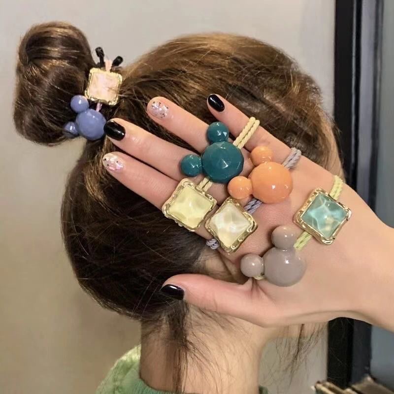 Dây cột tóc mặt đá hình chuột Mickey xinh xắn phong cách hàn quốc
