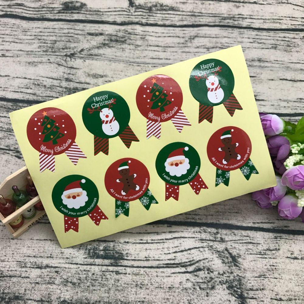 Miếng Dán Trang Trí Quà Tặng Đa Năng Hình Cây Thông / Người Tuyết / Kẹo Merry X 'Mas Kiểu Vintage