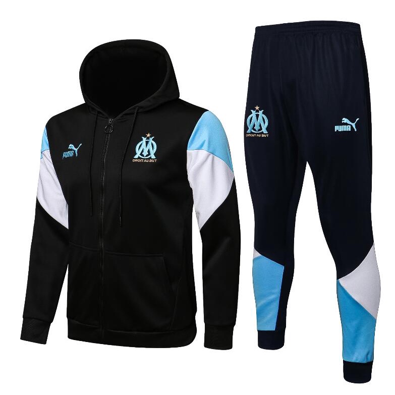 Áo Khoác Bóng Đá Dài Tay Có Khóa Kéo Màu Xanh Da Trời Size 21 / 22 Marseille Cho Nam