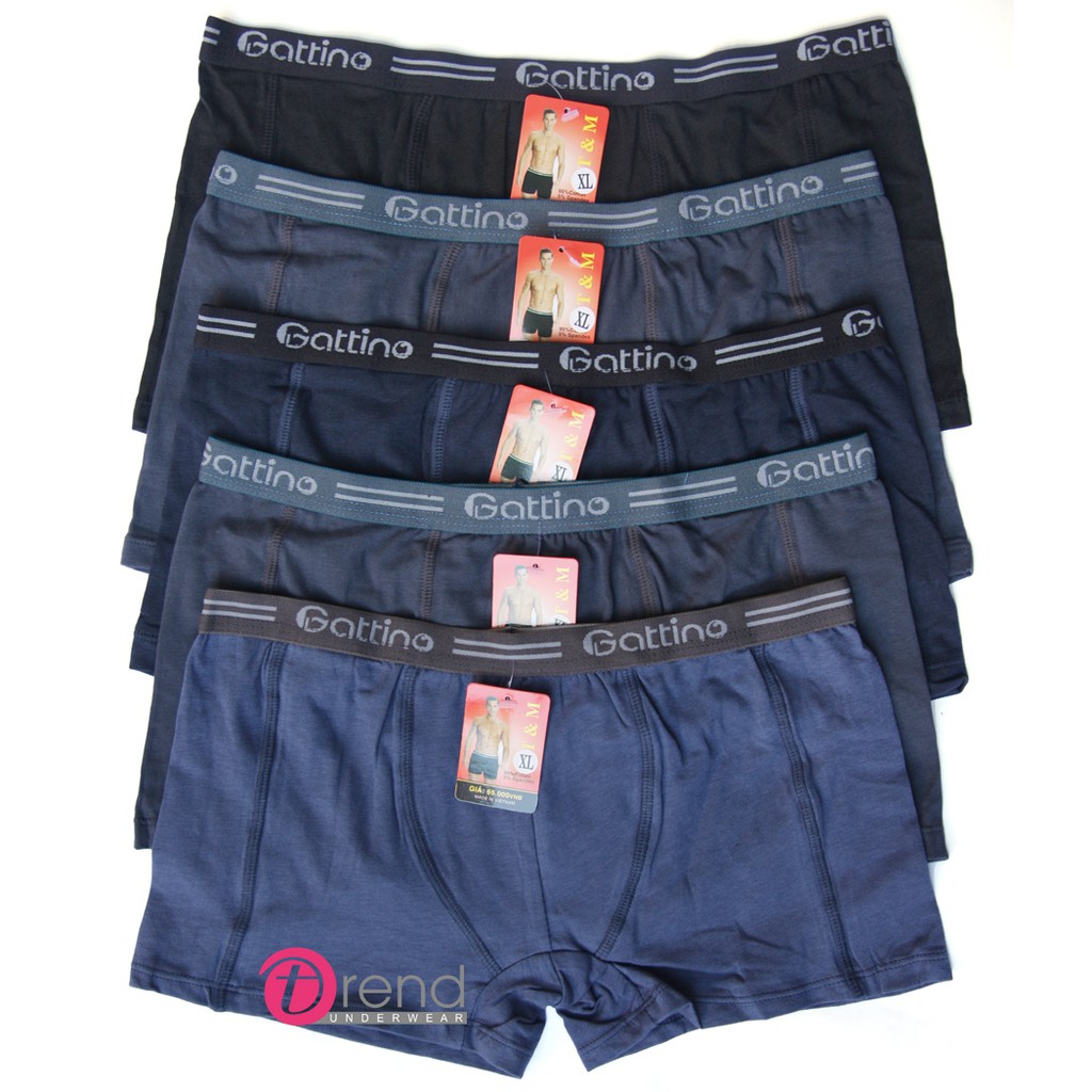 Bộ 5 quần lót nam boxer cotton co dãn 4 chiều cao cấp