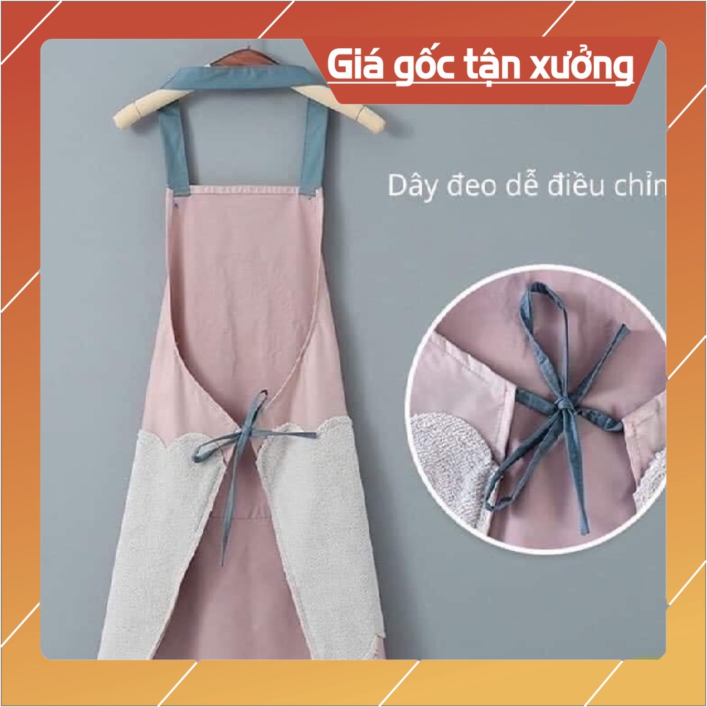 [NEW] Tạp Dề Con Thỏ, Có Bông Lau Tay, Túi Đựng Đồ