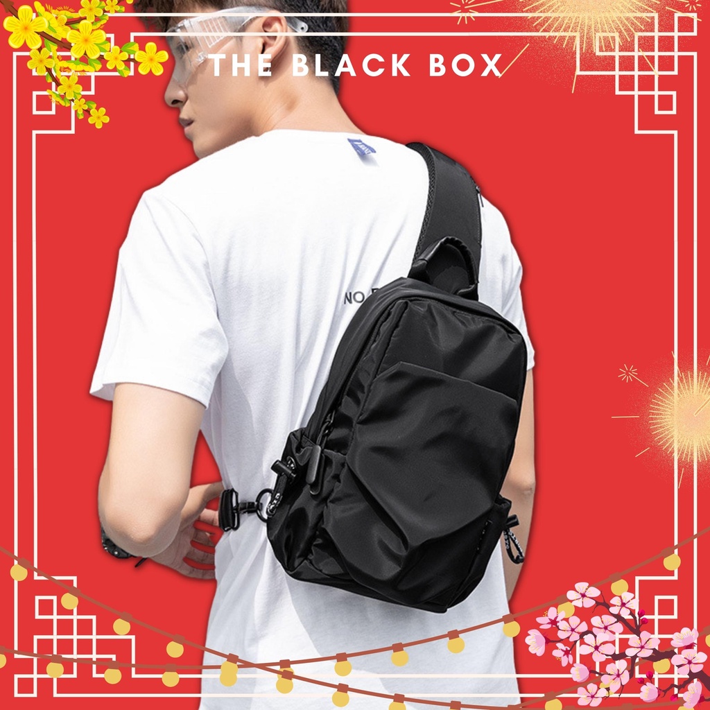 Túi Đeo Chéo Nam Nữ Unisex Basic Thể Thao Chống Nước Thời Trang Vải Đen Mềm Mịn Cao Cấp Freeship - The Black Box