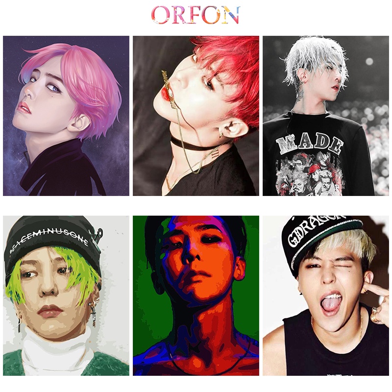 Tranh Treo Tường Trang Trí Nhà Cửa Hình G-DRAGON~Kwon Ji Yong~Tự Làm Bằng Số~Quà Tặng Trang Trí Nhà~Unique~Canvas k-pop