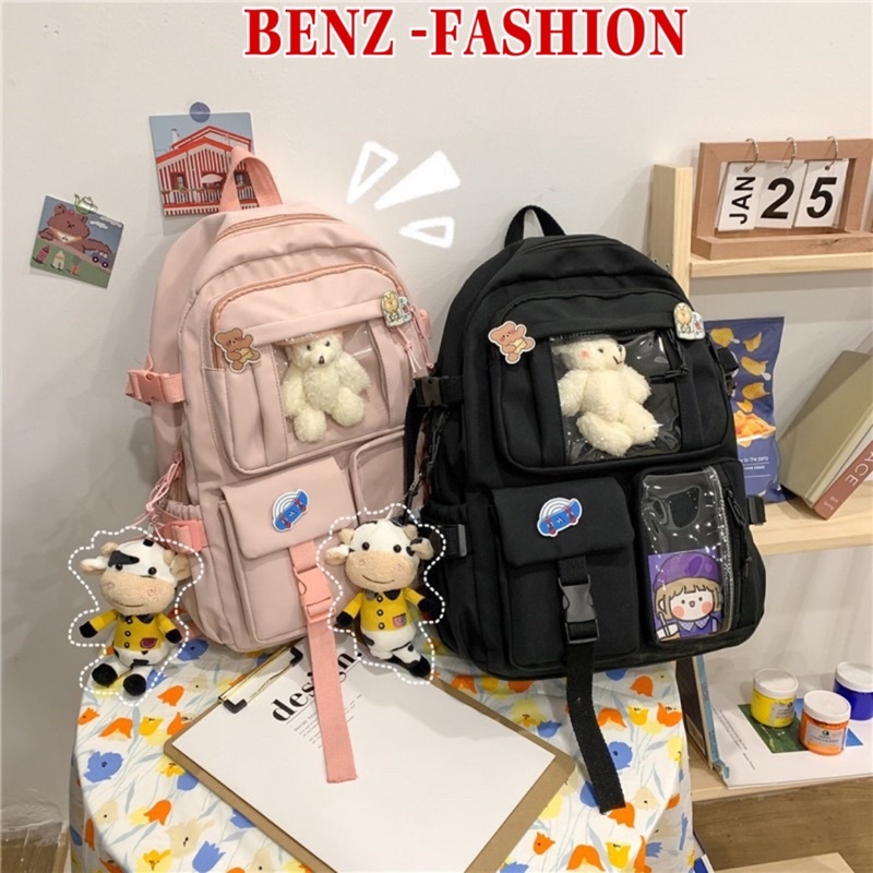 Balo đi học nữ cặp sách thời trang ulzzang phong cách Nhật - Hàn nhiều ngăn đựng tiện dụng BZ 981