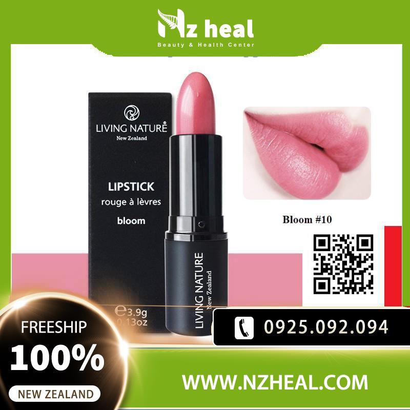 Son Môi Organic Màu Hồng Tươi Living Nature Lipstick Bloom 10