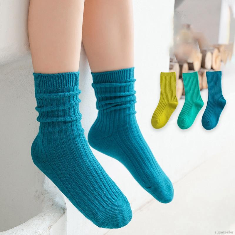 Bộ 3 đôi vớ cotton mềm thoải mái kiểu hoạt hình dễ thương cho bé 1-8 tuổi