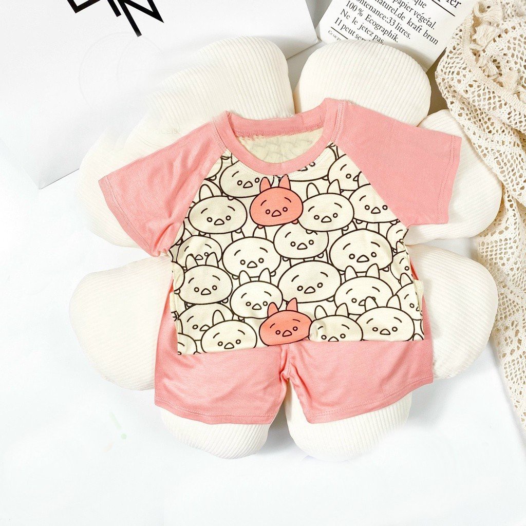 Đồ bộ bé trai và đồ bộ bé gái quần áo cộc tay chất cotton AM868 tiết hoạt hình cực đẹp cho bé trai bé gái