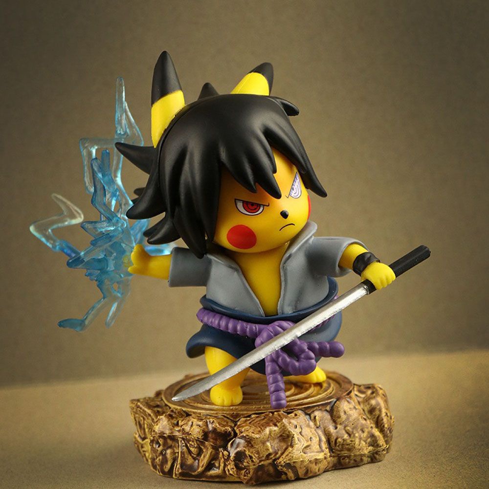 Mô Hình Nhân Vật Uchiha Sasuke Pikachu Naruto Bằng Pvc