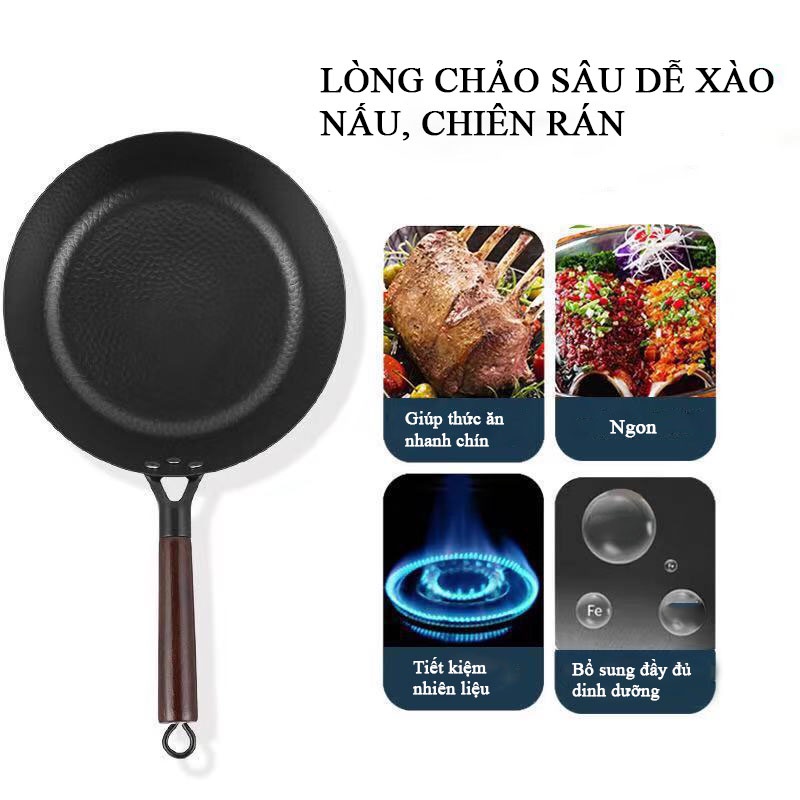 Chảo chống dính Nhật Bản Longgiwei dùng cho mọi loại bếp, chống dính 3 lớp cao cấp