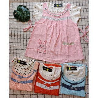 Áo bầu xinh xắn kate xô giả yếm phối chấm bi